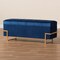 Baxton Studio Parker Blue Velvet Upholstered and Gold Metal Storage Ottoman 173-11029 - alternate 9